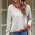 Striped Round Neck Drop Shoulder T-Shirt Light Gray