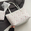 Printed Tote Shoulder Bag with Pouch