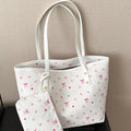 Printed Tote Shoulder Bag with Pouch