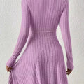 Ribbed Knit Wrap Mini Dress