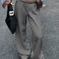 Wide Leg Drawstring Sweatpants Gray