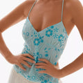 Embroidered Sequin Tie Back Cami