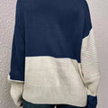 Color Block Ribbed Knit Sweater