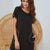 Round Neck Short Sleeve Lounge Dress Black