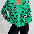 Leopard Button Front Cardigan
