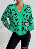 Leopard Button Front Cardigan