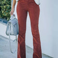 Full Size Corduroy Flare Pants Plus Size
