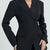 Lapel Collar One Button Blazer Black