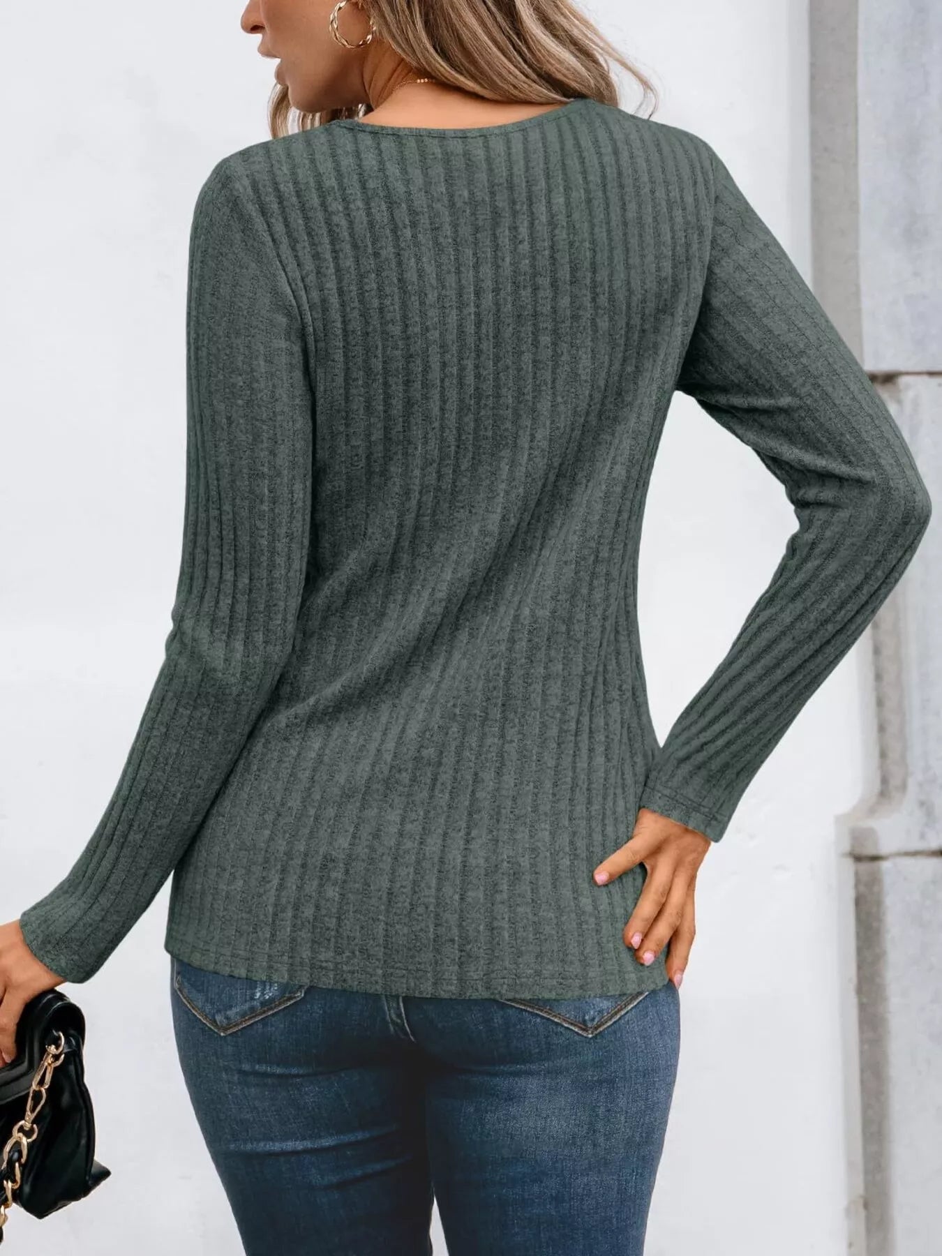 Ribbed Long Sleeve T-Shirt