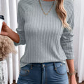 Textured Knit Long Sleeve T-Shirt