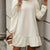 Puff Sleeve Ruffle Hem Mini Dress Apricot