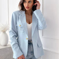 Lapel Collar One Button Blazer