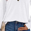 Casual Long Sleeve Button Detail T-Shirt