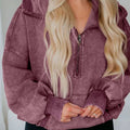 Washed Half Zip Pullover Hoodie