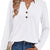 Casual Long Sleeve Button Detail T-Shirt Gray white
