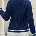 Classic Cable Knit V-Neck Sweater