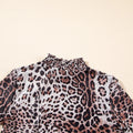Leopard Print Long Sleeve Mock Neck Bodysuit