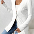 Single-Button Long Sleeve Blazer