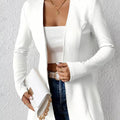 One Button Long Sleeve Blazer White