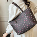 Printed Tote Shoulder Bag with Pouch
