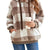 Full Size Plaid Sherpa Drawstring Hoodie Plus Size Brown