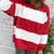 Colorblock Drop Shoulder Baggy Sweatshirt Scarlet