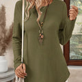 Plus Size Casual Waffle Knit Long Sleeve T-Shirt