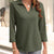 Johnny Collar Solid Color Top Army Green