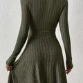 Ribbed Knit Wrap Mini Dress