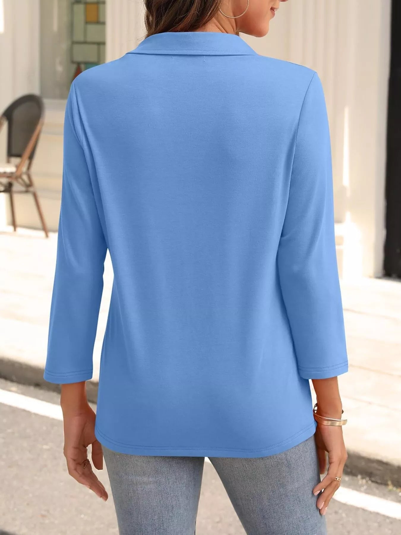 Johnny Collar Solid Color Top