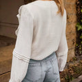 Ruffle Trim V-Neck Blouse