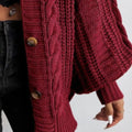 Chunky Knit Cable Knit Button-Up Cardigan