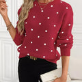 Polka Dot Round Neck Sweater