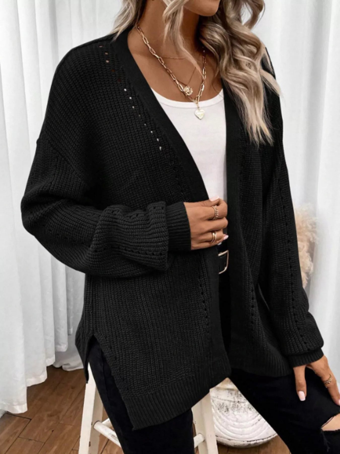 Cozy Knit Open Front Cardigan