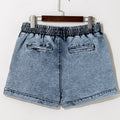 Drawstring High Waist Pocketed Denim Shorts