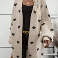 Heart Open Front Knit Cardigan