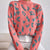 Leopard Mock Neck Sweater Burnt Coral