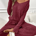 Ribbed Long Sleeve Top and Pants Lounge Set