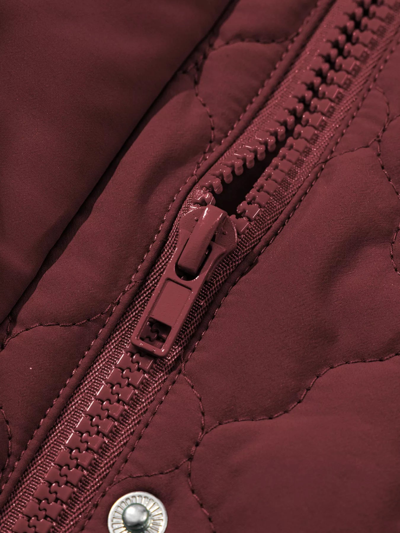 Quilted Snap Down Zip Up Vest Coat