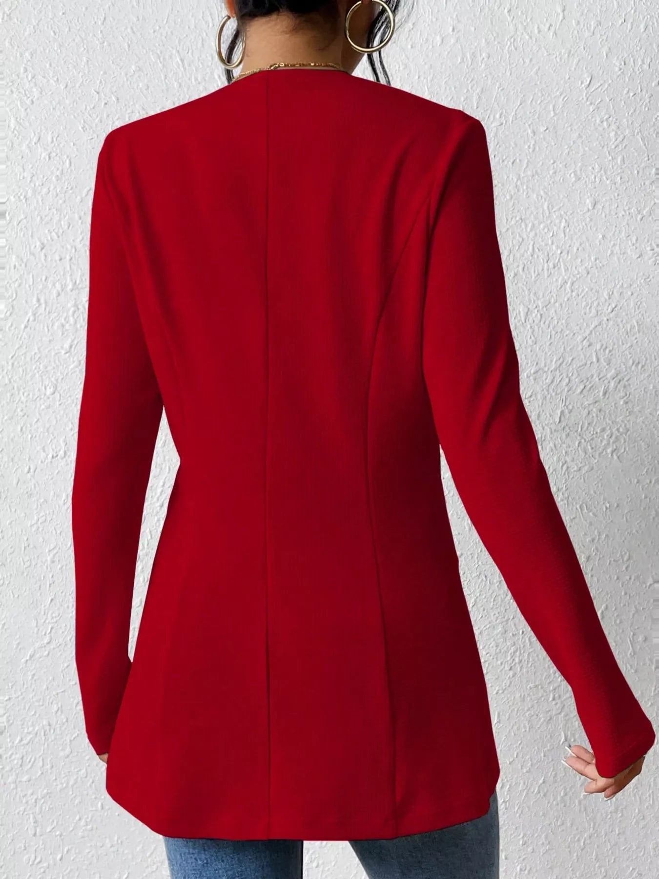Single-Button Long Sleeve Blazer