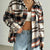 Relaxed Fit Plaid Snap Down Shirt Mocha