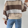 Striped Knit Round Neck Sweater