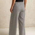 Gingham Print Wide Leg Casual Pants
