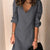 Full Size V-Neck Half Sleeve Dress Dark Gray