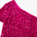 Sequin One-Shoulder Dress with High Slit
