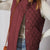 Quilted Snap Down Zip Up Vest Coat Burgundy