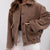 Button-Down Long Sleeve Outerwear Brown