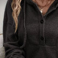 Button-Front Drawstring Hoodie