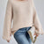 Striped Boat Neck Long Sleeve Sweater Apricot