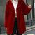 Open Front Ribbed Hooded Coat Wine